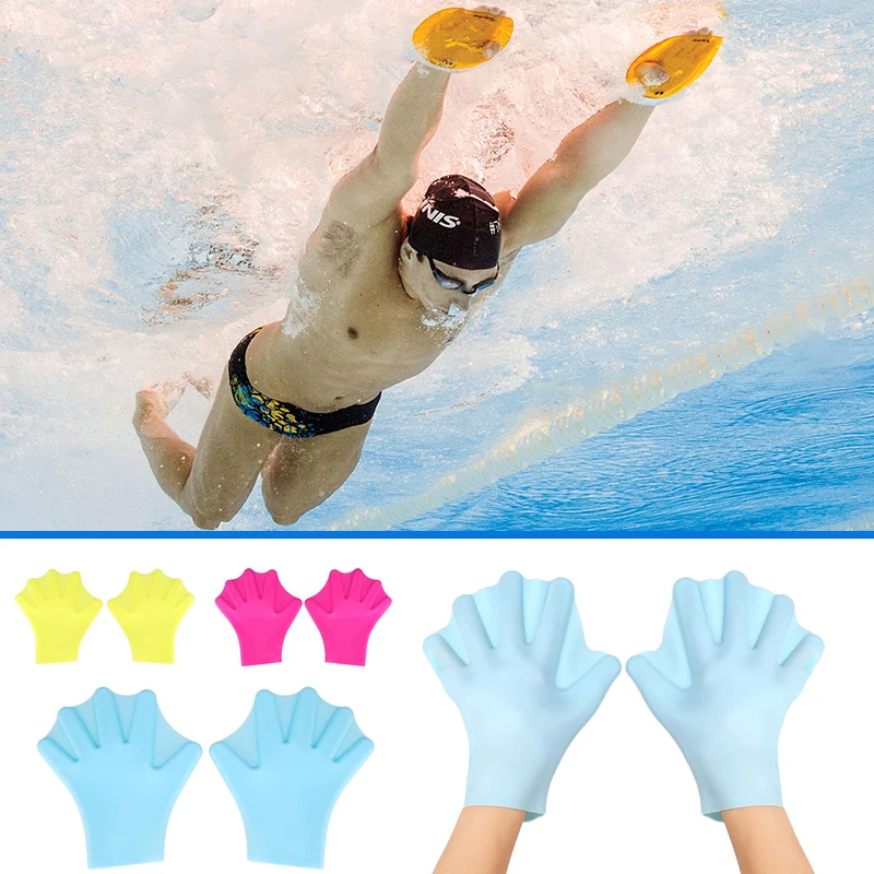 1Pair Finger Fins Gloves Hand Paddle Palm Sports Swimming Accessories Membranes | Спорт и развлечения