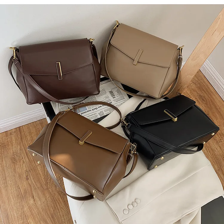 

Luxury Brand Women's Handbags Fashion Pu Leather Shoulder Bag Designer Famous Solid Color ladies Crossbody bags Two hand bags