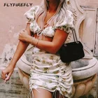 Белая блузка, Женская винтажная рубашка, уличная одежда, женские топы, элегантные шифоновые блузки, Цветочная сексуальная юбка, короткий топ с оборками, мини-юбки