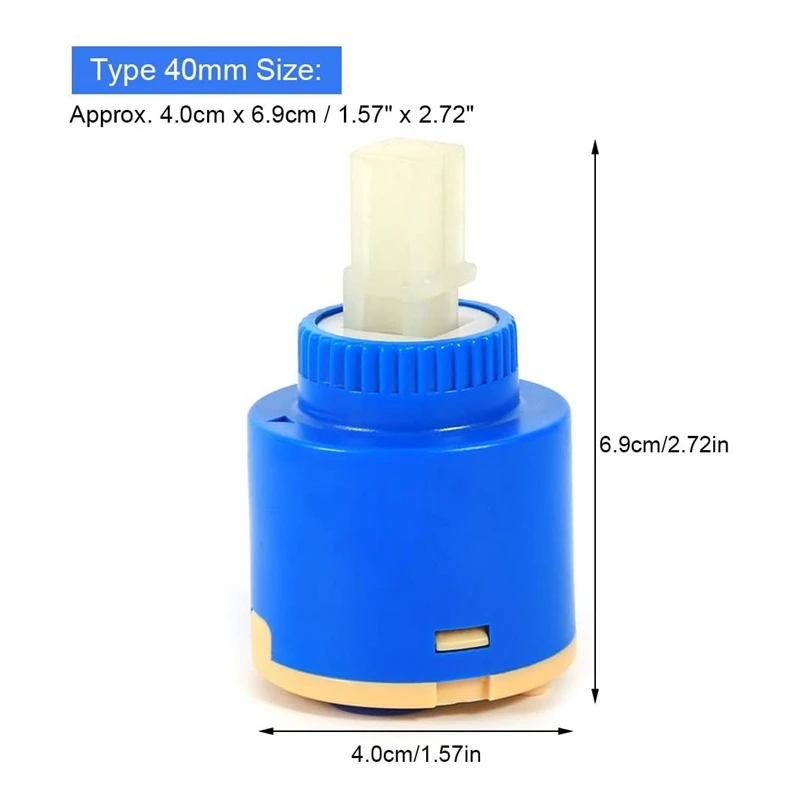 

40mm Faucet Valve Core Ceramic Cylinder Valve Core Used for Faucet Replacement in Kitchen Basin Shower