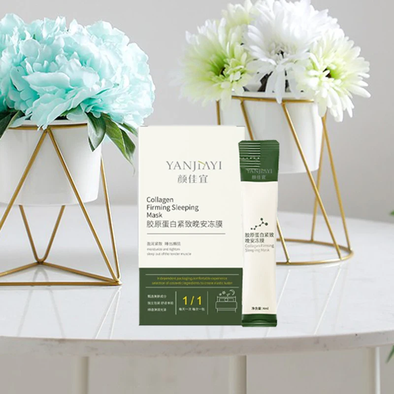 

20pcs/Box Collagen Protein Sleeping Mask Anti-Wrinkle Face Mask Good Night Frozen Film Moisturizing Dropshipping Korean Facemask