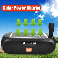 outdoor speaker portable bluetooth compatible solar power bicycle loudspeaker column soundbox microphone fm radio tf usb aux pc