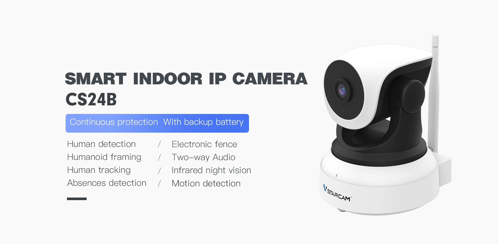 Беспроводная радионяня Vstarcam CS24B 3 Мп 1296P PTZ ip-камера для внутренней сети Поддержка