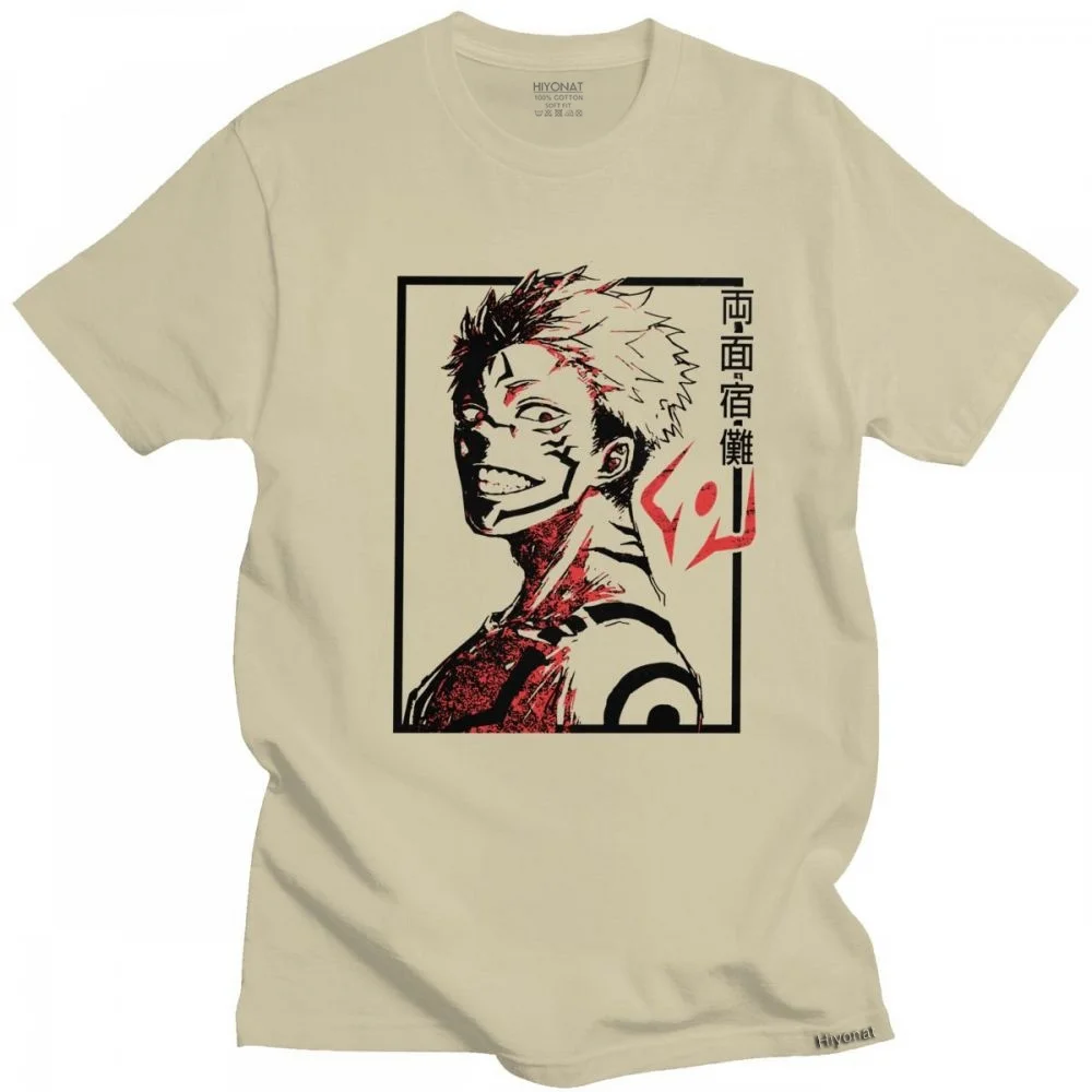 

Stylish Jujutsu Kaisen Yuji Itadori Tshirt for Men Short Sleeve Casual Japanese Anime Tee Manga T Shirts Cotton T-shirt Clothing