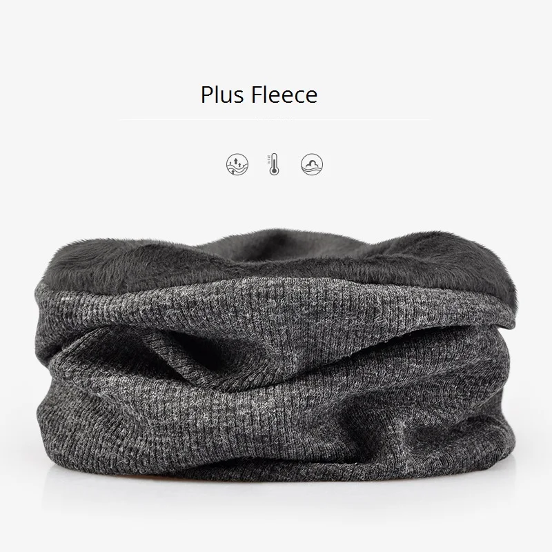 CAMOLAND модные вязаные шапочки Beanie для мужской на зиму и осень шотландская шапочка с защитой Теплая Флисовая шапка мужские спортивные для улицы Beanie шапки - Цвет: Dark Grey Fleece