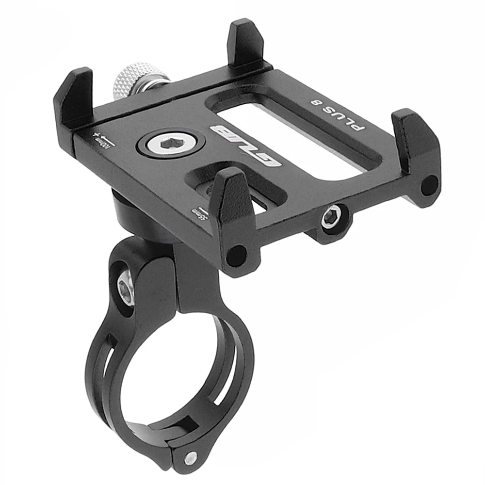 Черный GUB PLUS 8 Алюминиевый держатель для телефона для велосипеда MTB Горный шоссейный велосипед мотоциклетный Мобильный держатель для велосипедного кронштейна - Цвет: Черный