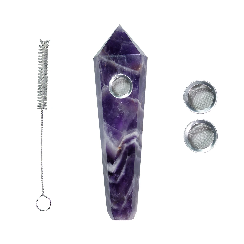 Runyangshi натуральный аметист кристалл кварца трубка для курения держатель сигарет