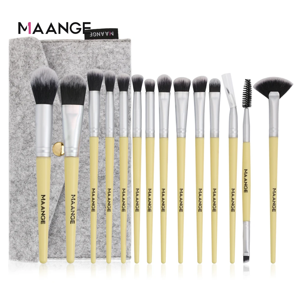 Набор кистей для макияжа MAANGE Pro кисточки тени Пудра основа растушевки подводки