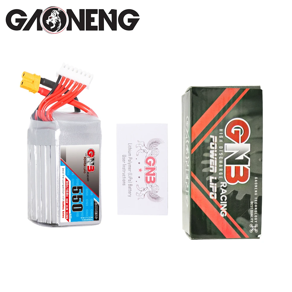 GAONENG GNB 6S1P 550mAh 22,2 V 80C/160C bater&iacute;a Lipo XT30 o XT60 enchufe para FPV Racing Drone RC Quadcopter helic&oacute;ptero piezas-4