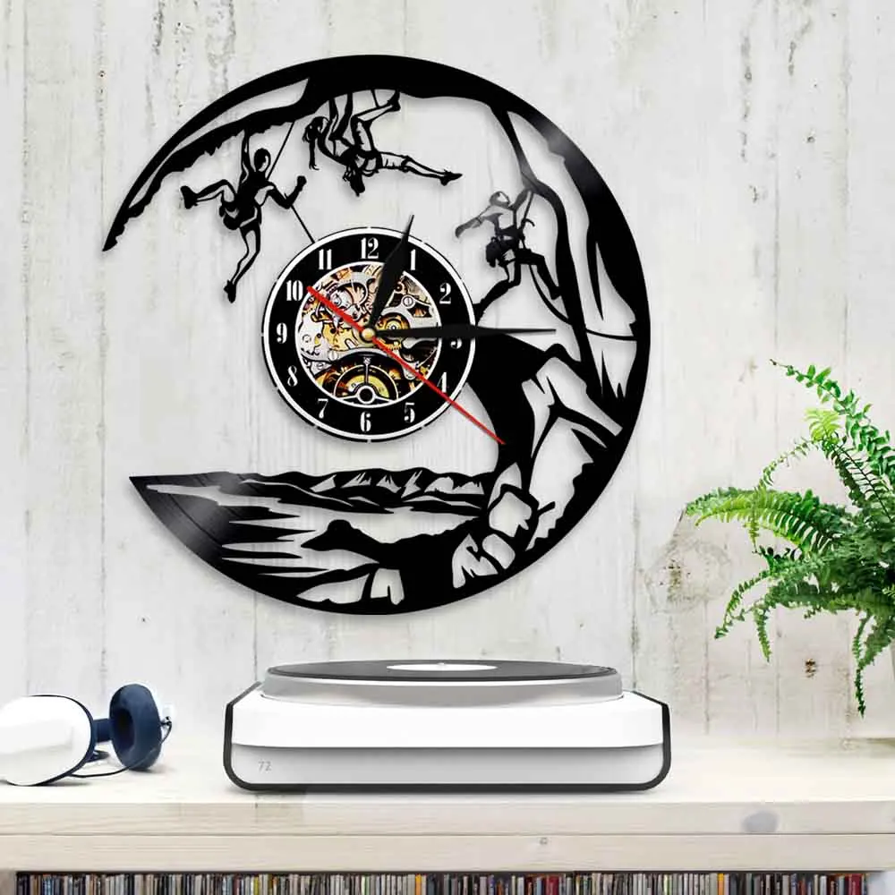 Часы с виниловой пластиной для скалолазания домашний декор трос 3D настенные часы
