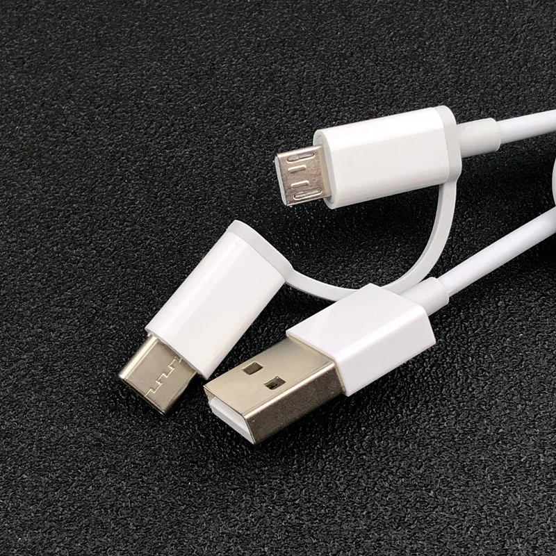 Оригинальный кабель xiaomi 2 в 1 с micro usb на type-c поддерживает быструю зарядку и