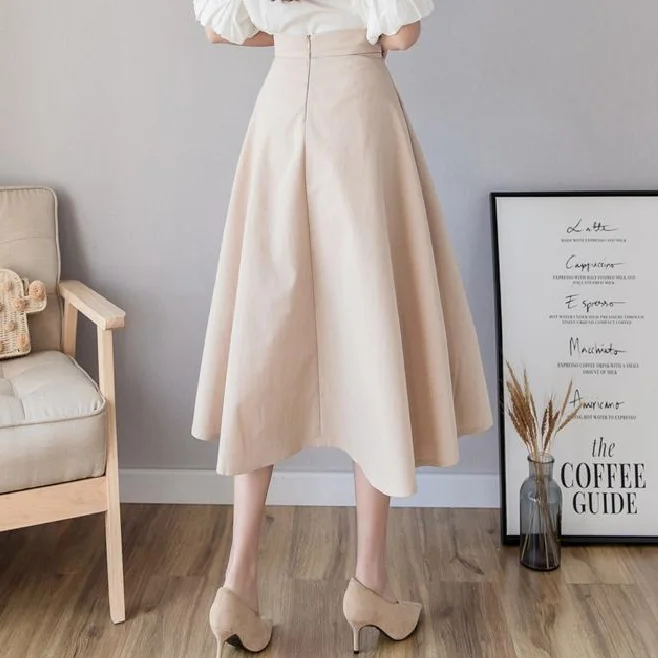 2020 трапециевидная длинная Плиссированная юбка Женская с высокой талией и