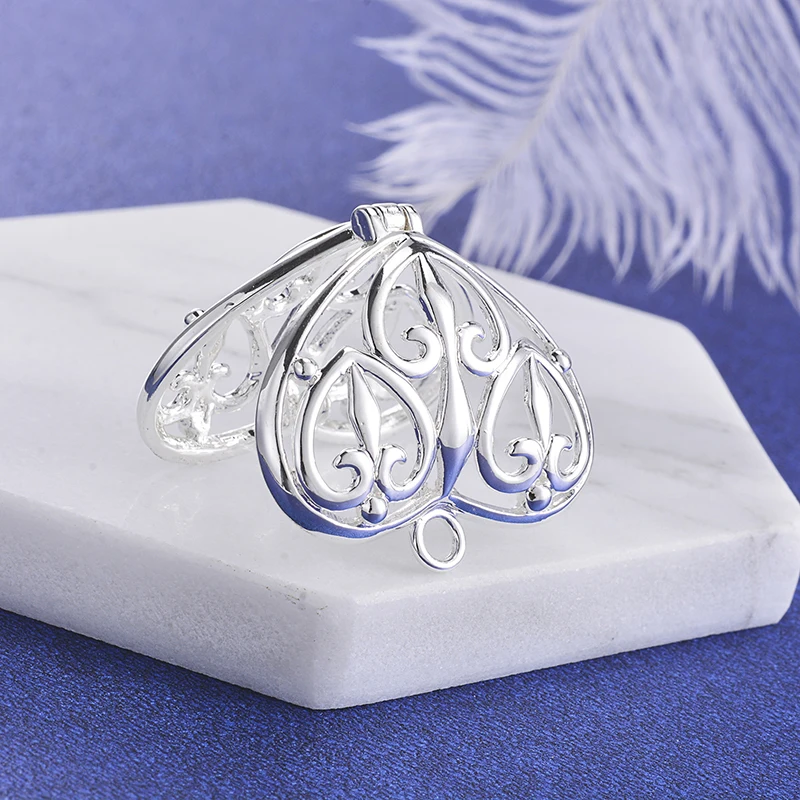 Медальон с распылителем эфирного масла серебристого цвета 34*31*12 мм 1 шт.|Подвески|