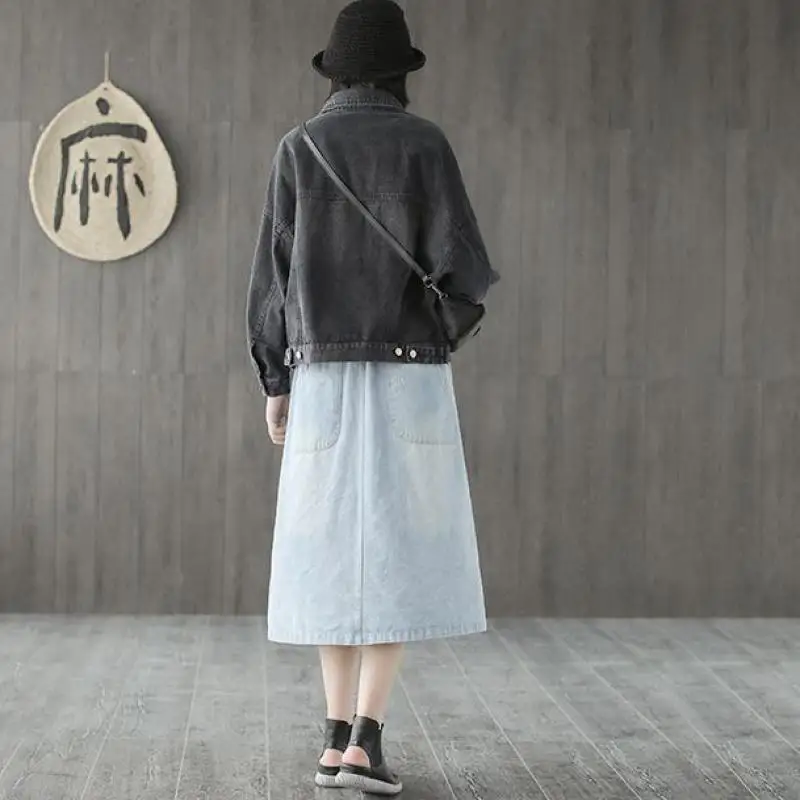 Женские джинсовые куртки Johnature повседневные новинка 2021 осенняя одежда с отложным