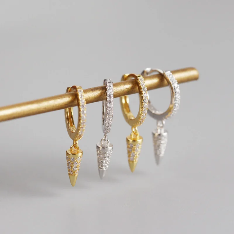 Оптовая продажа кубические циркониевые серьги-кольца с подвеской в виде Луны