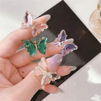 fashion butterfly finger ring elegant colorful crystal open rings simple banquet wedding for women gift jewelry candy color