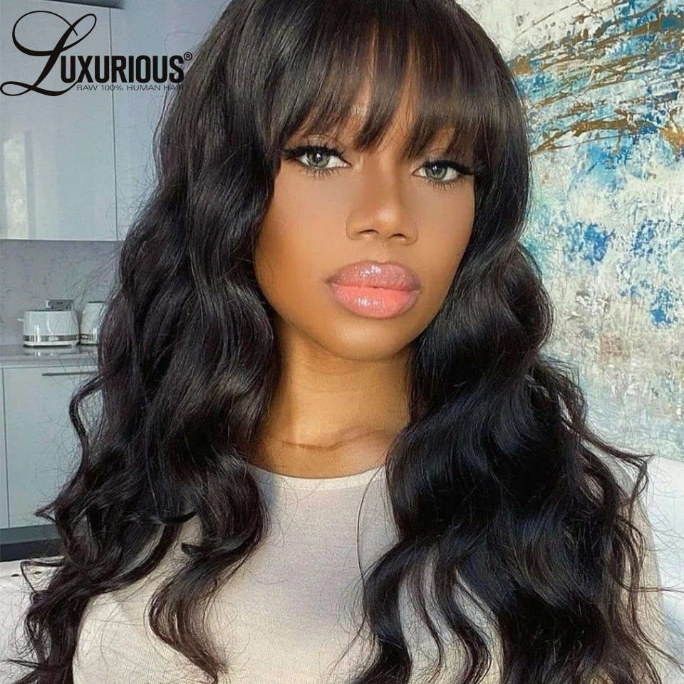

13x 4 кружевные передние человеческие волосы парики для женщин объемная волна натуральные черные человеческие волосы парик с челкой Бразиль...