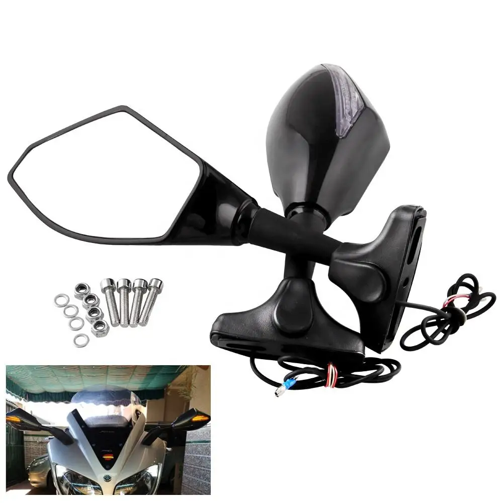 

Motorcycle Amber LED Turn Signal Light Blinker Indicator Side Marker Integrated Black Racing Side Rear View Mirror