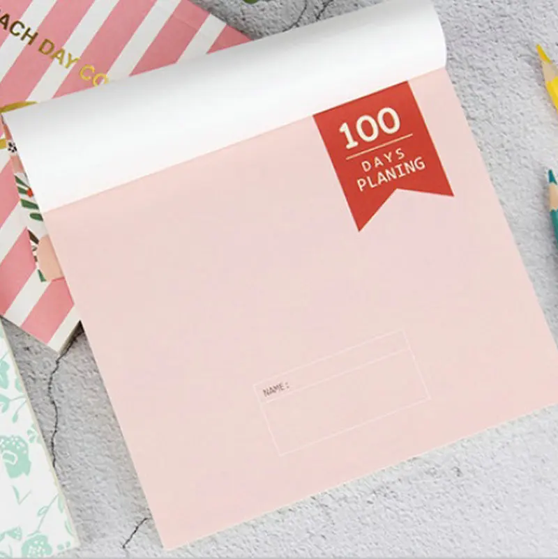 100 дневная планировка блокнот простой креативный небольшой свежий дней план