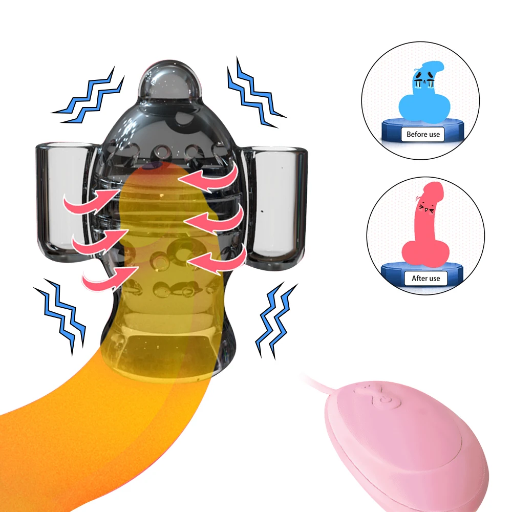 Мужские гланы Мощный вибрационный тренажер Пенис Вибратор длительная задержка