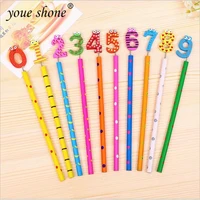 10pcsbag handmade wooden pencil cartoon traffic signal pencils drawing stationery student school office supplies for kids gift