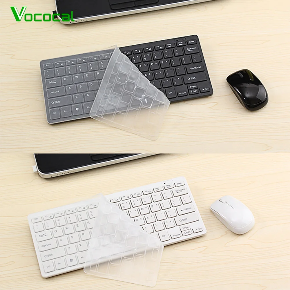 

Vococal Ultra Slim Silent 2.4GHz Mini Wireless Keyboard and Mouse Setw/USB Bluetooth-compatible Receiver for PC Tablet TV Laptop