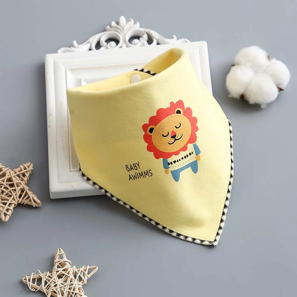 

Newborn Baby Bibs Double Layer Cotton Triangle Bibs Cartoon Animal Print Saliva Towel Baby Boys Girls Feeding Bandana Bibs