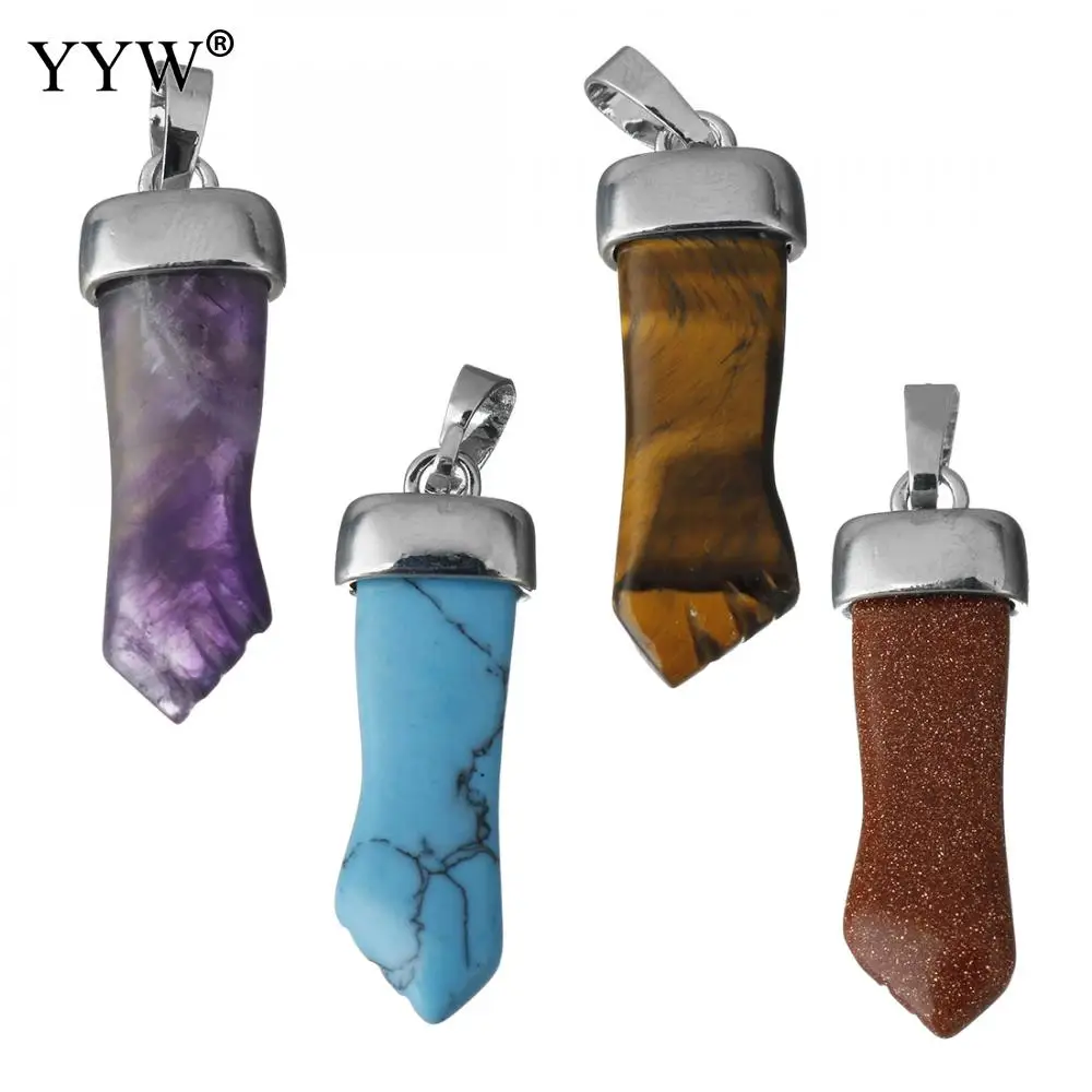 Подвески в стиле панк рок подвески из натурального камня Агаты бирюзы кварца