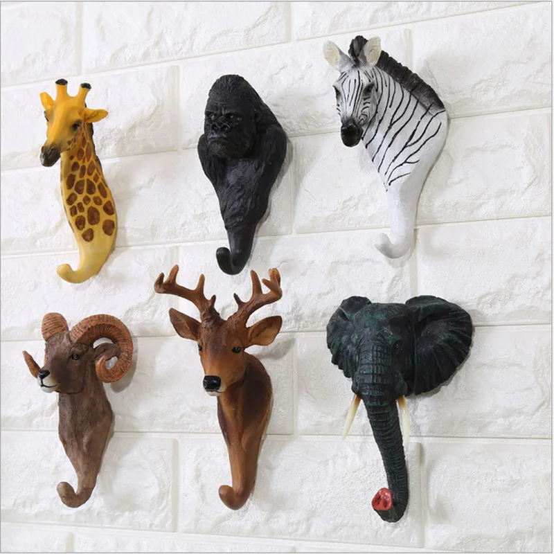Creative Animals Head Hooks Wall Decoration Vintage Bedroom Cloth Hook For Hanging Heavy Objects | Дом и сад