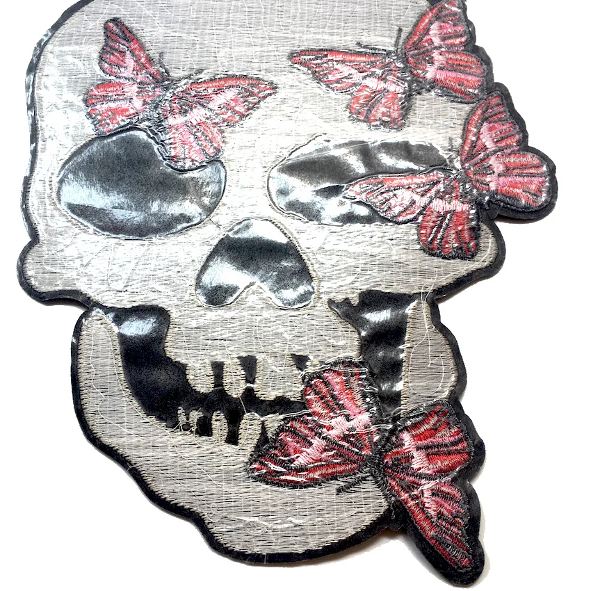 1 шт. брендовые крутые нашивки с аппликацией вышивкой черепом и блестками
