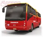 Транспортный автобус Transjakatta красно-синяя 3D модель бумаги сделай сам ручная работа