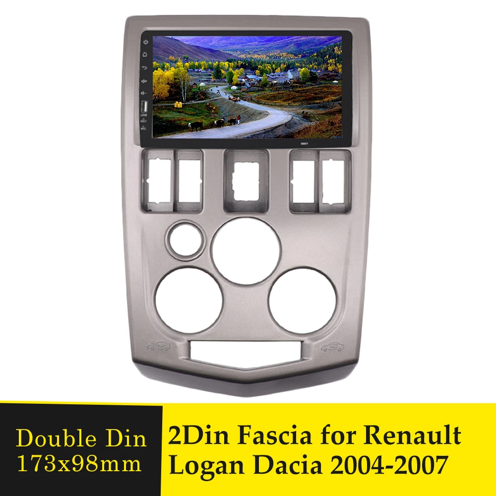 2 Din Автомобильная Радио фасция для RENAULT LOGAN Dacia 2004 2005 2006 2007 стерео CD проигрыватель