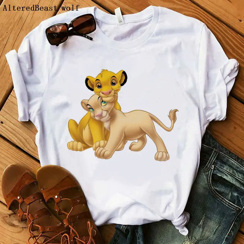 as picture Hakuna Matata футболка женская с принтом SIMBA harajuku Король Лев vogue футболка Летняя повседневная с коротким рукавом модные топы футболки - Цвет: as picture