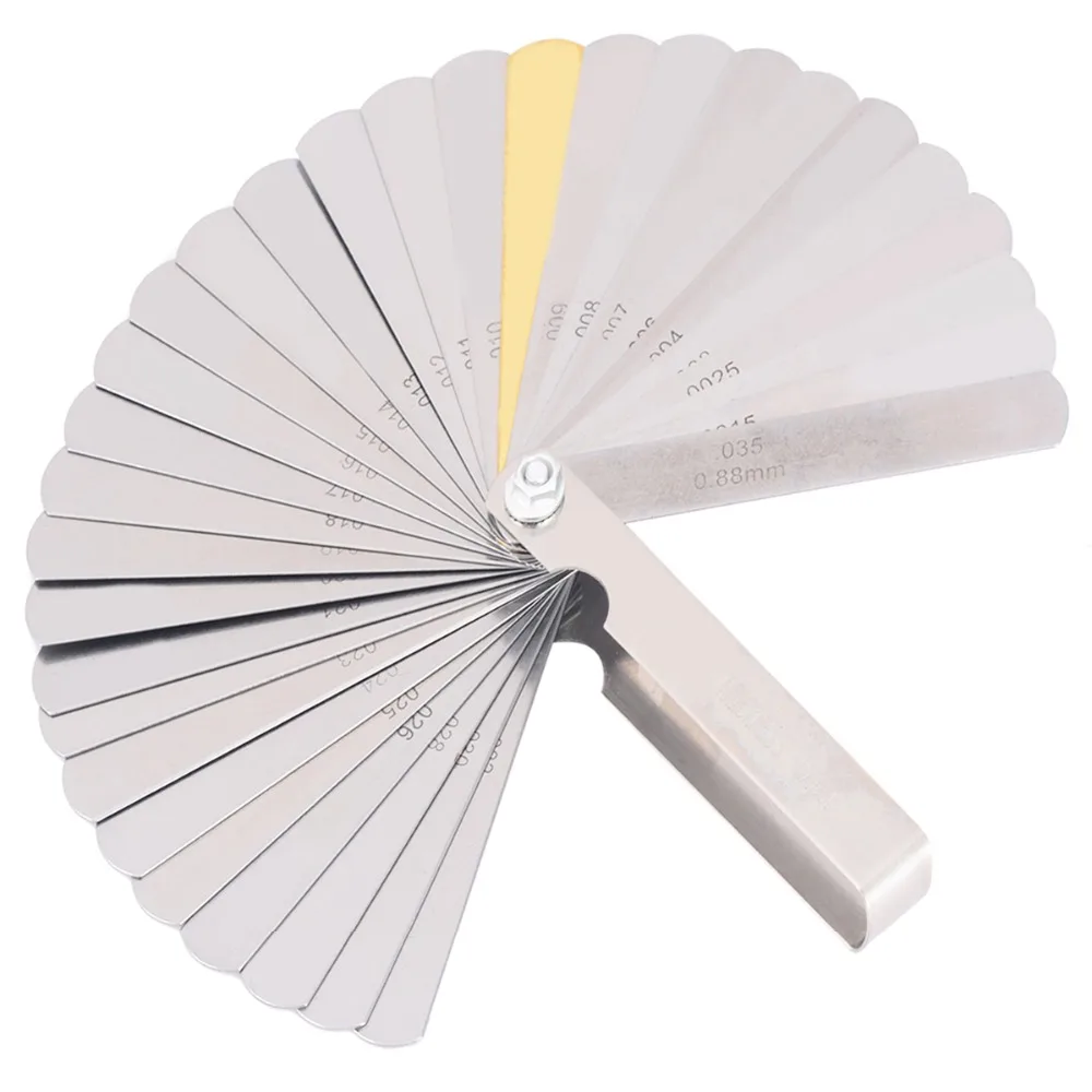 

180mm Length Metric Feeler Filler Gauge Set 32 Blades Metric With Brass Measuring Range 0.04-0.88mm For Measurement Tool