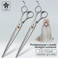 professional v teeth 7 0 7 5 comprehensive direct shear pet hairdresser beauty scissors rose gold screw domestic vg10 material