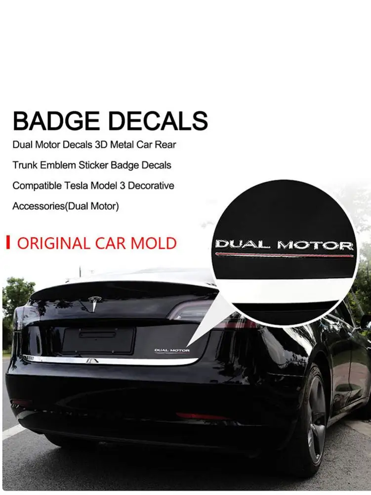Двойной двигатель наклейки 3D металлический автомобиль задний багажник эмблема