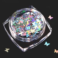 21box holographic nail glitter butterfly shape 3d flakes sparkly colorful sequins spangles polish manicure nails art decoration