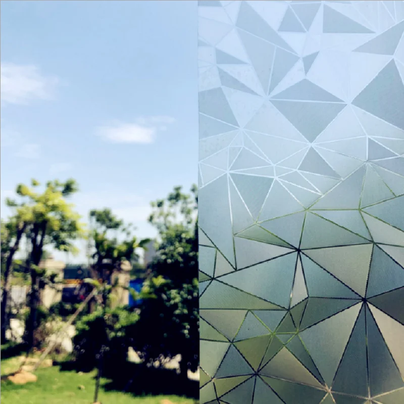 Оконная пленка статическое прилипание не токсичная ПВХ треугольный узор частная