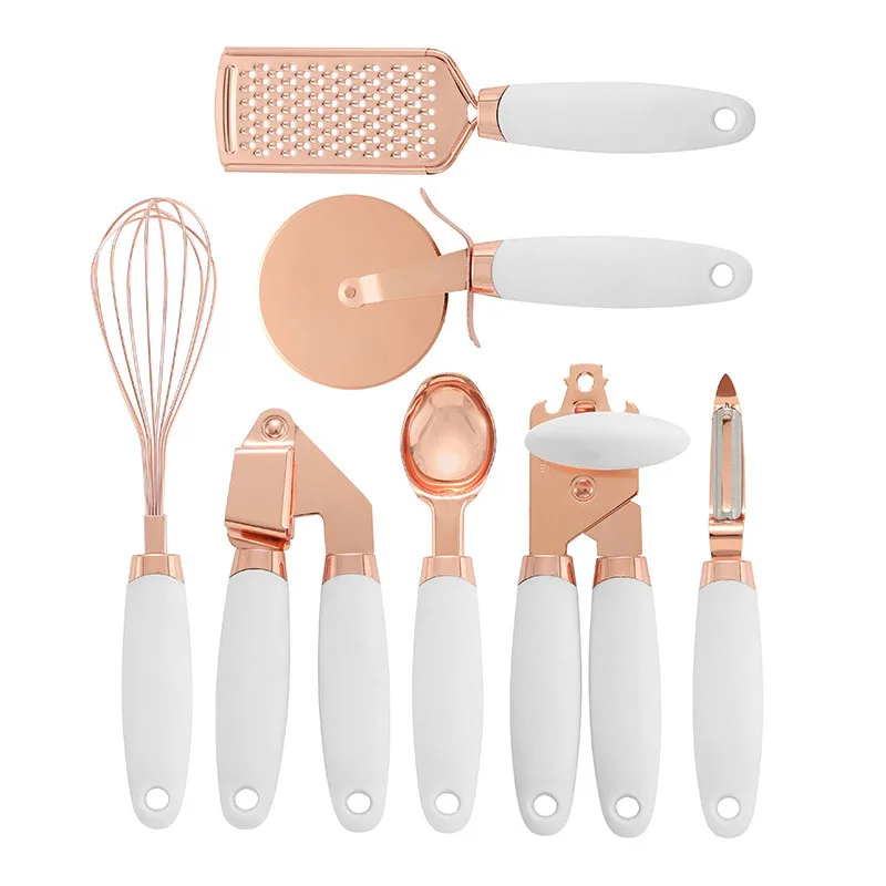 

7PCs/Set Multicolor Stainless Steel Can Opener Ice Cream Spoon Pizza Slicer Planer Peeler For Household Kitchen Supplies Tools