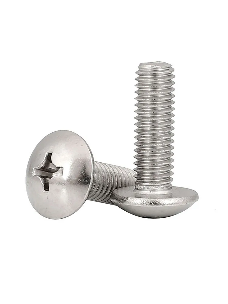 

20PCS M8 M8X16mm 304 Stainless Steel Cross big Flat Head Screw Mushroom Head Screw Bolt JISB1111T