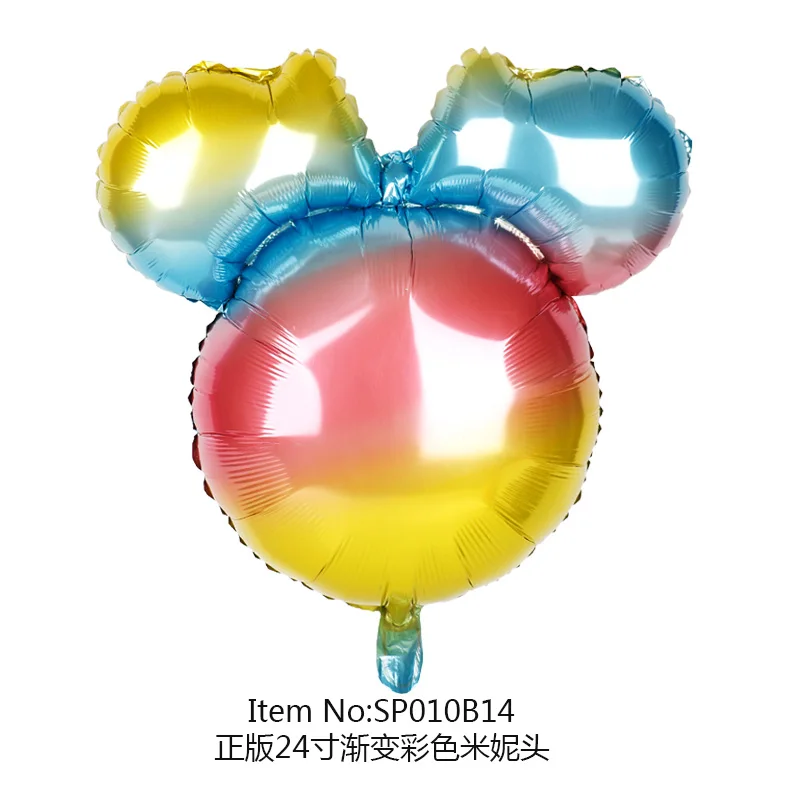 SP010B14minnie 24inch mickey aluminum foil balloons 1pc mickey minnie mouse head helium globos baby shower birthday theme party decoration ball - Цвет: SP010B14minnie