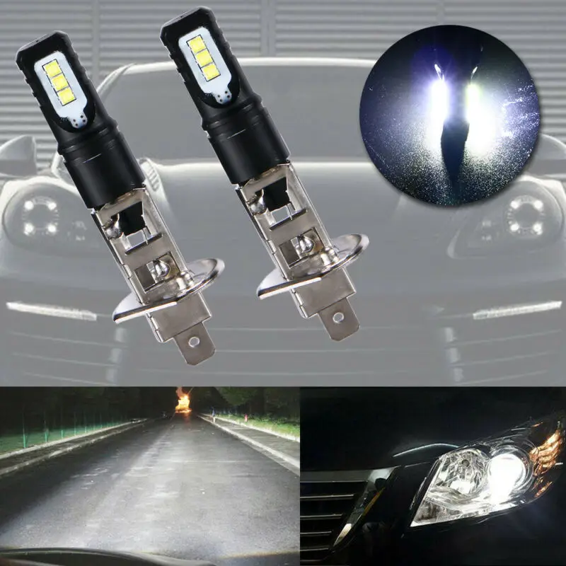 

2pcs White LED Bulbs Light 80W Energy Saving Fog Light High Beam Beam Angle H1 6000K 360 Degree 80W High Beam Day Running Light