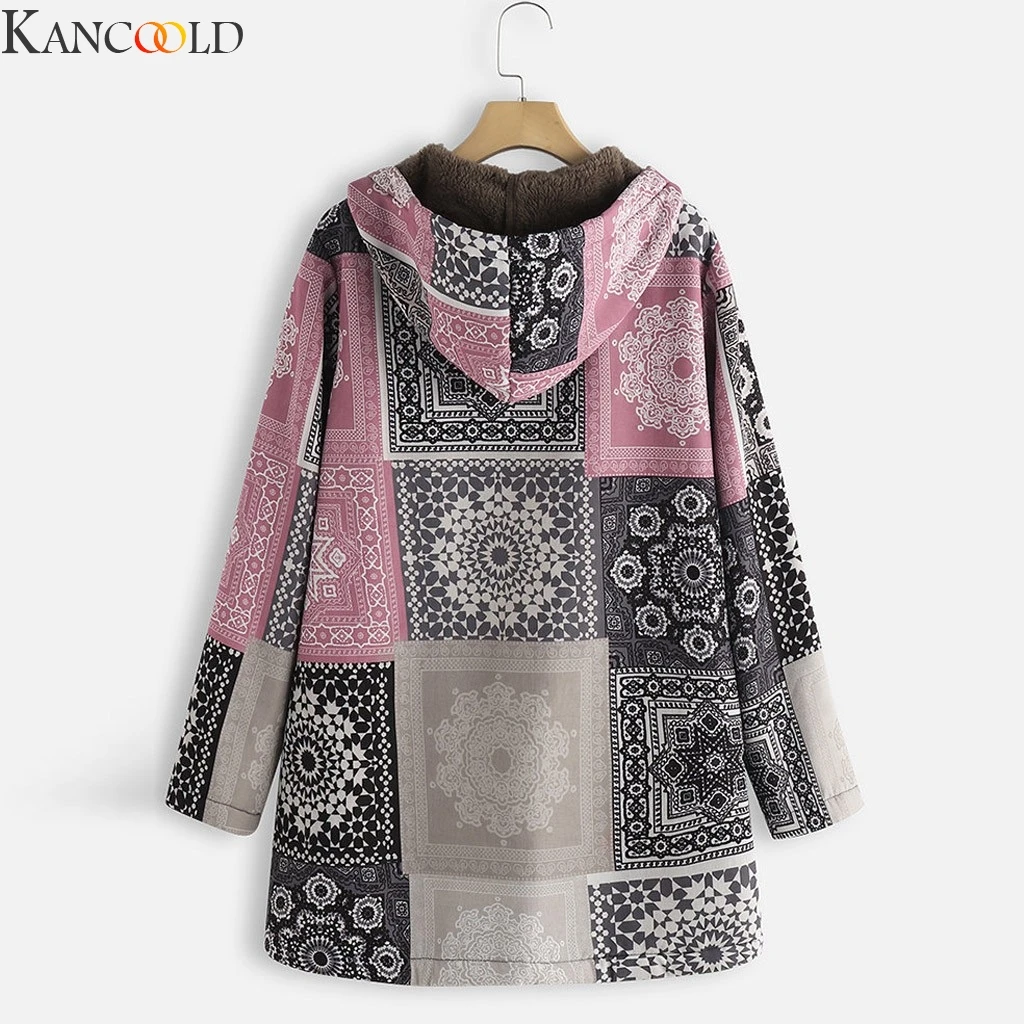 KANCOOLD размера плюс винтажная Женская куртка флисовое пальто зимняя теплая