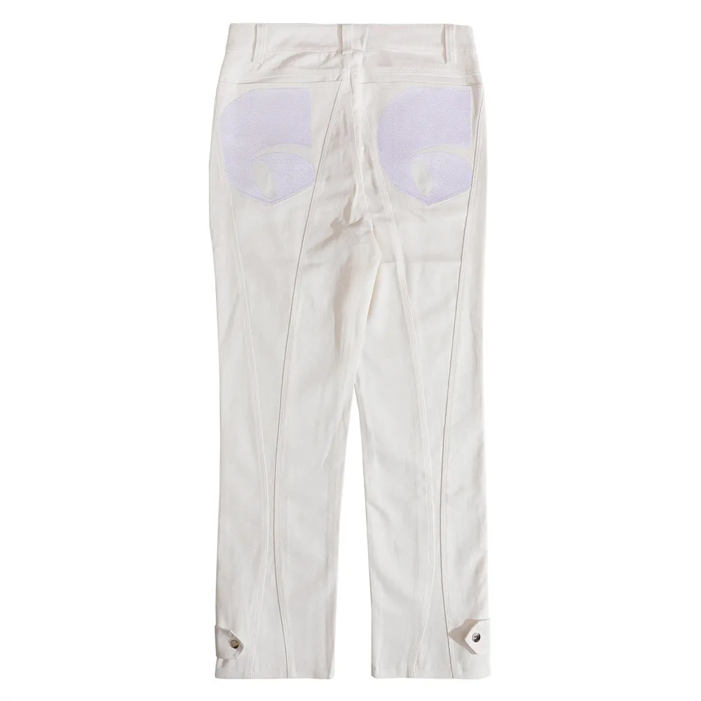 2021 Kpop Purple Number Embroidery Black Stylish Men Straight Jeans Trousers Ankle Zipper Simple Casual Women Baggy Denim Pants