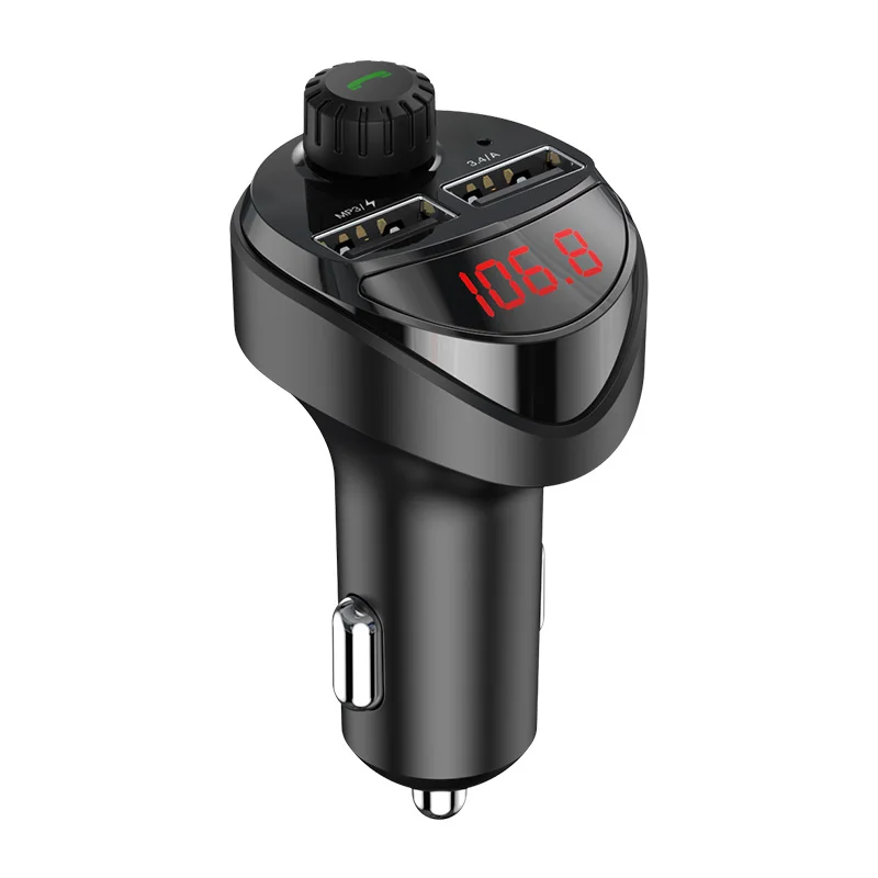 Black KUULAA автомобильное зарядное устройство с fm-передатчиком Bluetooth приемник аудио MP3 плеер TF карта Автомобильный комплект 3.4A двойное автомобильное usb-устройство для зарядки телефона - Тип штекера: Black