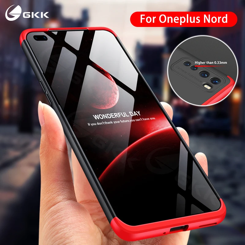 

GKK For Oneplus Nord Case 360 Full Body Protection 3 in 1 Design Matte Hard Back Phone Cover Case For Oneplus Nord Coque Fundas