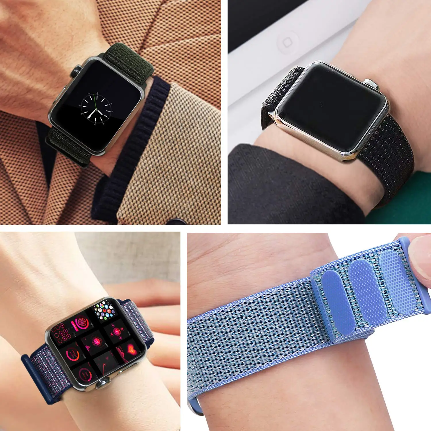 Ремешок для наручных часов Apple Watch Series 5 4 40 мм 44 браслет нейлоновый Браслет спортивный бесшовный ремешок для iwatch серии 3/2/1 38 мм 42 мм аксессуары