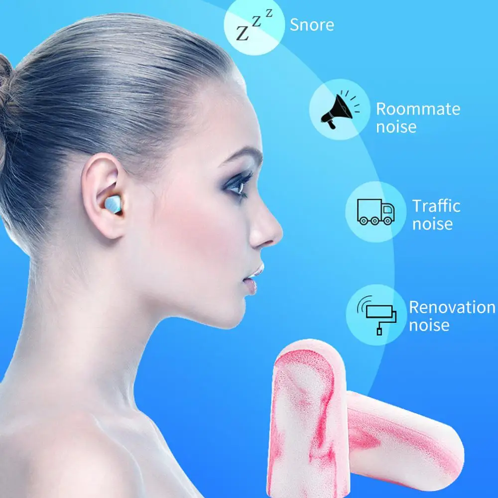 4 пары мягкая форма защита от шума звукоизоляция затычки для ушей сна путешествий