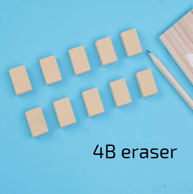 

10 pcs Eraser art stationery students wipe children's 4b eraser Leave no trace school supplies