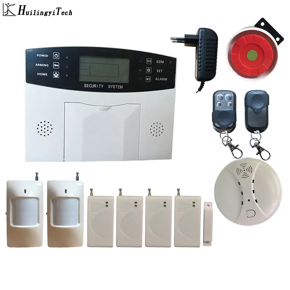 

Беспроводная домашняя система охранной сигнализации GSM, домофон с дистанционным управлением, датчик сирены, детектор движения RFID, PIR датчик дыма